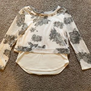 Girls Medium (10-12) Flowered Long Sleeve Shirt